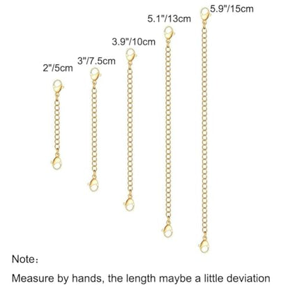 10Pcs Stainless Steel Necklace Extender Chain Links, Gold Necklace Extenders for Bracelet Anklet Stainless Steel Chain Extenders for Jewelry Making 2in 3in 4in 5in 6in (10 Gold) - color: Gold 10pcs