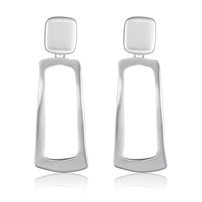 Women's Statement Clip-On Earrings Hypoallergenic Lightweight Clip Earrings - color: rectangular hollow