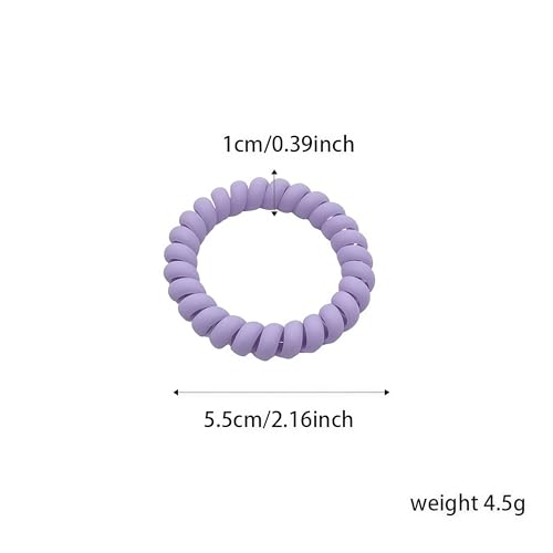 Spiral Hair Ties 6-Pack, Telephone Cord Coils Crease-Free & Dent-Free, Soft Plastic Resin Ponytail Holders for Women, Styling Accessories Gift Set