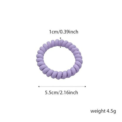 Spiral Hair Ties 6-Pack, Telephone Cord Coils Crease-Free & Dent-Free, Soft Plastic Resin Ponytail Holders for Women, Styling Accessories Gift Set