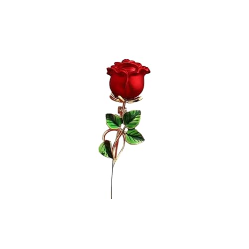 GBAHFY Romantic Red Rose Bloom Brooch for Women Vintage Flower Floral Pin for Jacket, Bag, Scarf - style: 1