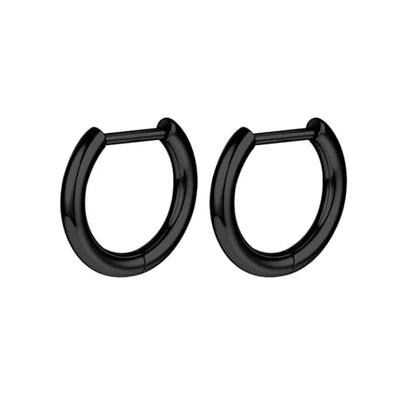 AOEDEJ G23 Titanium Black/Steel Gray/Gold Hoop Earrings 18G Small Huggie Hoop Earrings 8mm/10mm/12mm Cartilage for Sensitive Ears for Multiple Piercing Cartilage Hoop Earring Stack Jewelry - style: D-BK-10mm