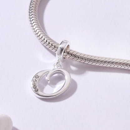 925 Sterling Silver Initial Charm fits Pandora, Gift for Mom Wife | Christmas,Birthday,Mother's Day, Anniversary, Valentine's Day - color: Letter O