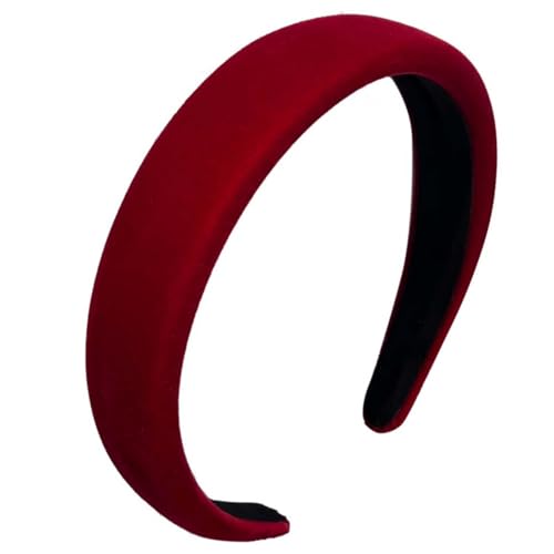 Velvet Padded Headband Fashion Headbands Non Slip Head Band Hair Bands Accessories for Women Girls (Red) - color: Red