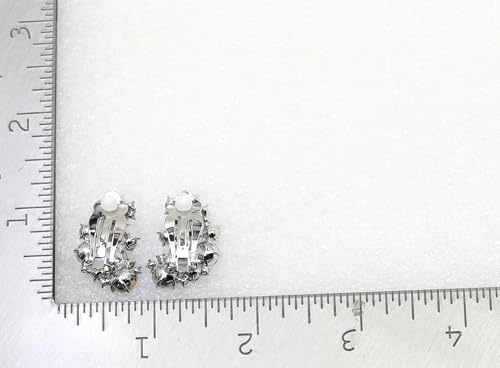 Faship Gorgeous Clip Ons Floral Earrings - color: Burgundy