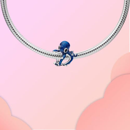 Family Love Mother Daughter Grandma Charm 925 Sterling Silver fits Bracelets Necklace Pendant Bead Charms Jewelry Gift for Women Family Friends - color: Blue Octopus Charm