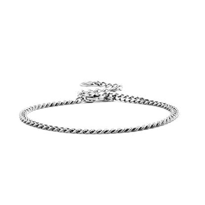 Solid 925 Sterling Silver Bracelets for Women, Dainty Interlocking Circles Cubic Zirconia Adjustable Chain Bracelet, Trendy Stackable Link Bracelets, Simple Cute Jewelry Gifts - color: Silver Cuban Chain