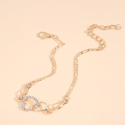 925 Sterling Silver Bracelets for Women Adjustable Love Heart Charm Chain Bracelets Fashion Jewelry Valentine's Day Gifts for Your Lover - color: 5-Purple