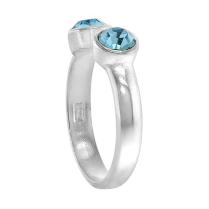 Sterling Silver Birthstone Colors Crystal Toe Ring for Women Open Top Midi Ring Knuckle Ring Adjustable sizes 2 to 4 - style: Aqua Blue
