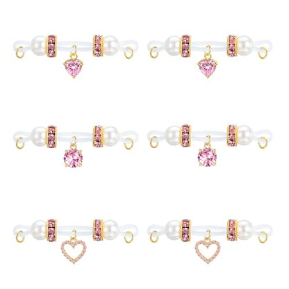 D.Bella Fake Nipple Rings Non Piercing Nipple Jewelry Bells Dangle Heart Butterfly Adjustable Nooses Faux Nipple Piercing Cute Body Jewelry - style: Style B