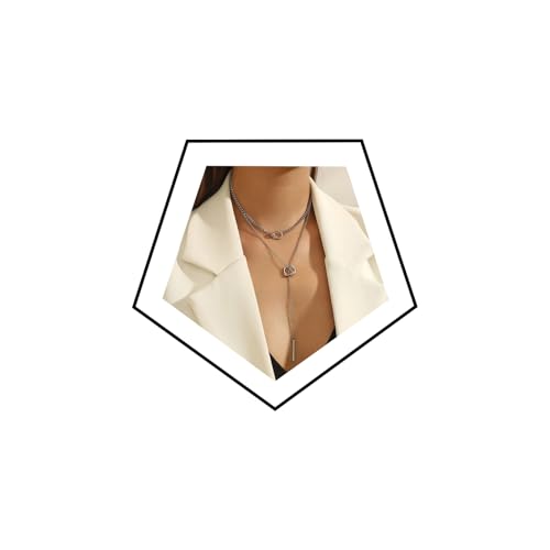 Gold Necklaces for Women Gold Plated Layered Lariat Necklaces Dainty Long Chain Y Pendant Necklaces Wedding Prom Fashion Jewelry Accessary - color: Silver