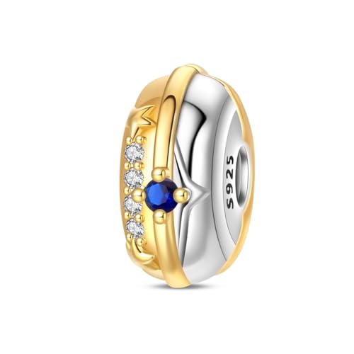Charm for Bracelets and Necklaces Heart Cat Flower Boy 925 Sterling Silver Bead Birthday Jewelry Gift for Women - color: Gold Clip Charm