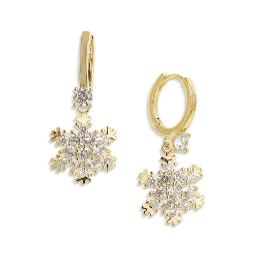Jean Beau Drop Hoop Earrings for Women, Fasion Jewelry Gift - color: White Snow