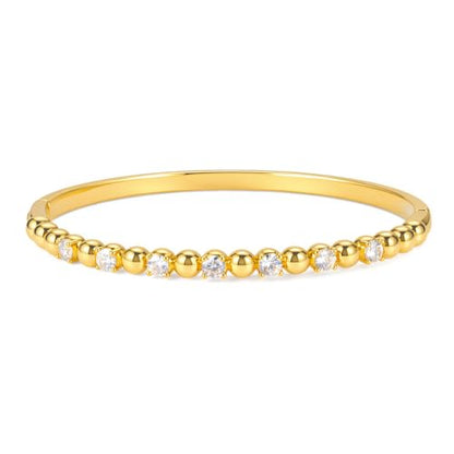 hotoo Gold Plated Bangle Bracelet for Women - style: Beaded & Jeweled Sphere