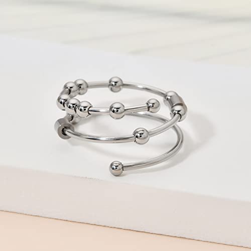 Morse Code Rings for Women, Stainless Steel Spinner Ring Fidget Rings for Anxiety Ring Morse Code Rings Inspirational Gifts Jewelry Women Birthday Graduation Gifts for Best Friends - style: 16 Sister