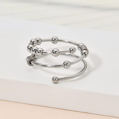 Morse Code Rings for Women, Stainless Steel Spinner Ring Fidget Rings for Anxiety Ring Morse Code Rings Inspirational Gifts Jewelry Women Birthday Graduation Gifts for Best Friends - style: 16 Sister