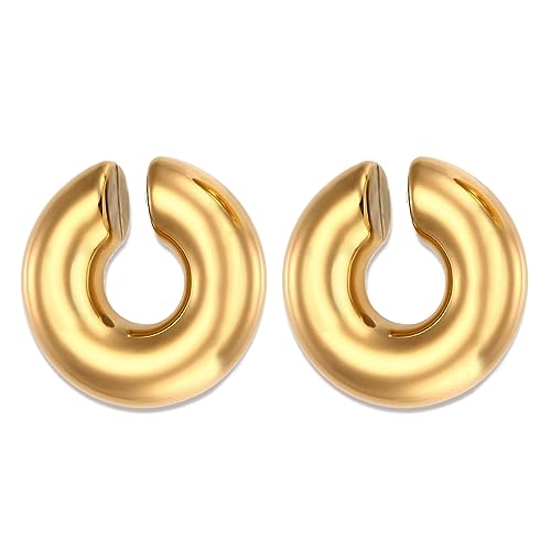 Ear Cuff Earrings for Women Chunky Ear Cuffs Non Piercing | Clip on cartilage earrings helix fake earrings jewelry trendy stuff christmas gift stocking stuffers - color: P