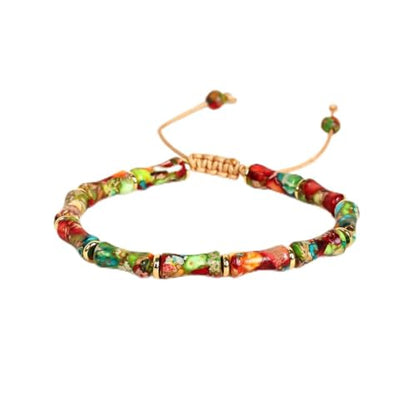 7 Chakra Bracelet Bohemian Handmade Leather Wrap Healing Protection Natural Stone Yoga Beaded Bracelets Boho Friendship Jewelry - color: Colorful