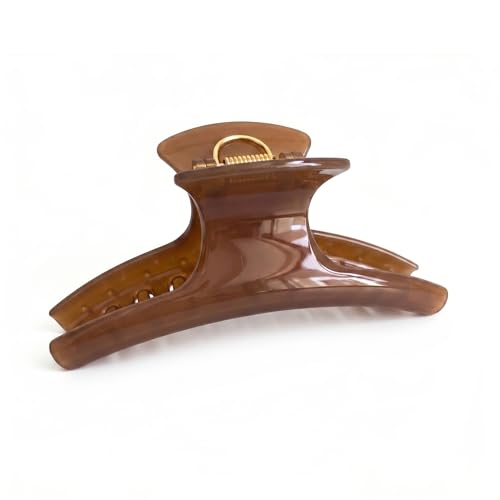6” Extra Large Hair Clip for Women Girls - Acrylic Butterfly Hair Clip | for Thick Curly Long Hair | Strong Grip Giant claw clip | Non-Slip Jumbo Claw Hair Clip Oversized Jaw Clip - color: Translucent Brown