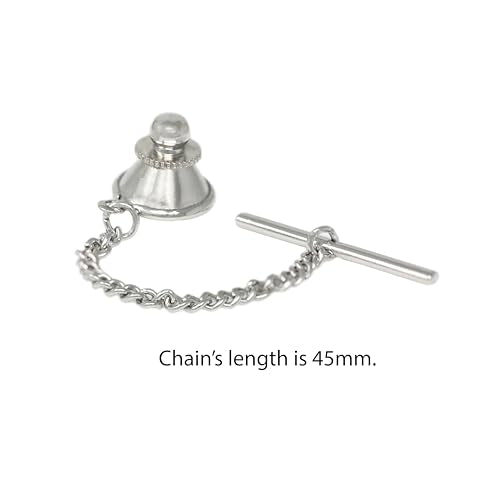 Men’s Tie Tack Tie Pin with Chain – Classic Lapel Pin Accessory for Dress Shirts, Suits & Formal Wear - style: Anchor