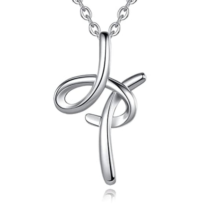 EUDORA Sterling Silver Initial Necklaces for Women, Classic 26 Letter Neckless Gifts for Girls, Sister, Mother Daughter, 18 inch Chain - style: H