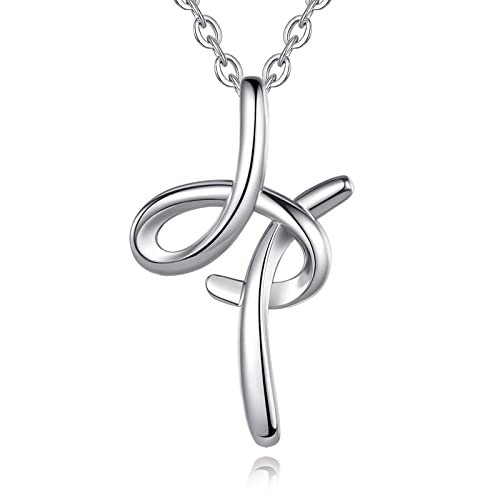 EUDORA Sterling Silver Initial Necklaces for Women, Classic 26 Letter Neckless Gifts for Girls, Sister, Mother Daughter, 18 inch Chain - style: H