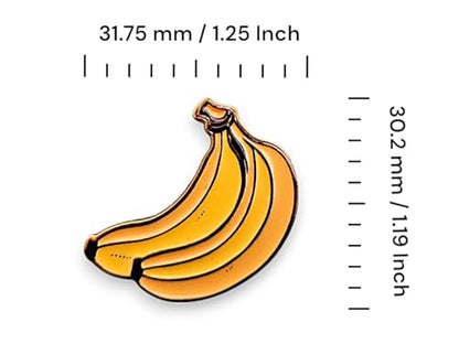 1.25" Banana Soft Enamel Lapel Pin – Fruit Food Brooch Accessory for Jackets, Bags, Hats and Crafts