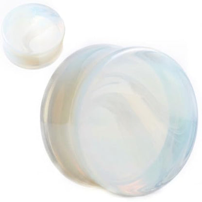 Opalite Organic Stone Ear Plugs Gauges Sold in Pairs - style: 19mm-3/4 Inch