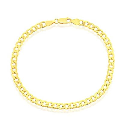 14K Gold Plated Chains – Pave Figaro/Figaro/Cuban/Marina/Franco/Cross/Butterfly/Hearts & Beads/Elephant Charms Rolo 9”/9+1” Anklets – Jewelry for Women or Teens - style: 9" - 5mm Cuban