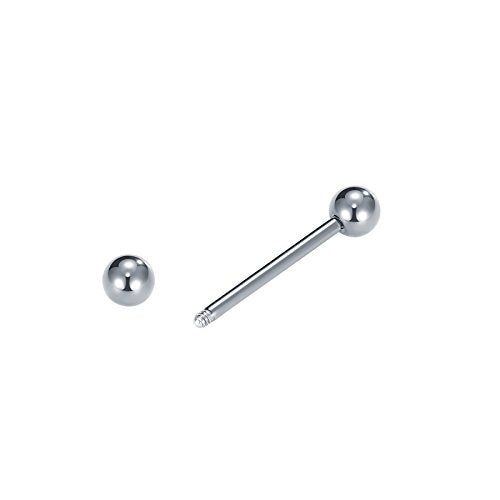 VCMART 12mm-18mm 14G Tongue Rings Nipple Straight Barbells Surgical Steel Body Piercing Jewelry - style: Style D -6pcs, silver