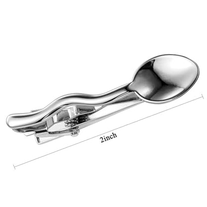 HAWSON Various Tie Clips for Men Unique, Funny Novelty Mens Tie Bar, Personalized Tie Pins for Men, Theme Wedding Party Gifts - style: 2" Tie Clips Spoon