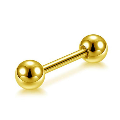 Zysta 4 Pairs Stainless Steel 14/16G Mixed Colors Body Piercing Barbells 6-16mm Post Studs Earring NippleTongue Helix Tragus Cartilage Labret Medusa Lip Eyebrow Straight Bar Ball Screw … - color: 4mm Ball,8mm Post