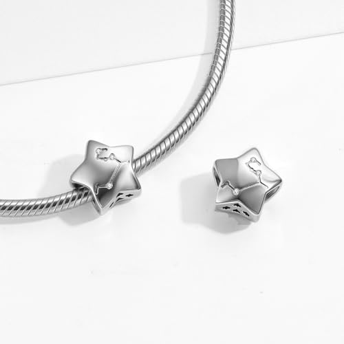 Constellation Charm 925 Sterling Silver Birthstone Bead for Pandora Charms Bracelet-Gift for Anniversary Birthday Christmas Day - color: Leo A
