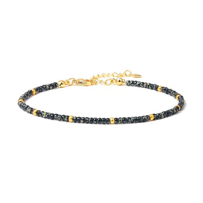 Starain Small Bead Anklets for Women Beach Foot Ankle Bracelet Cute Colorful Boho Beaded Anklets 8 inches - color: Black