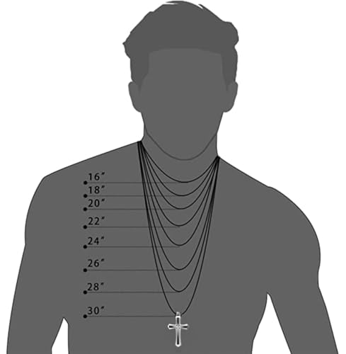 MOOSKI Cross Necklace for Men Stainless Steel Christ Jesus Jewelry 24"Chain | Religious christ Pendant ,Adjustable Rolo Chain,Gold Silver/Black Christian Jewelry Gift Women Men - color: Silver&White