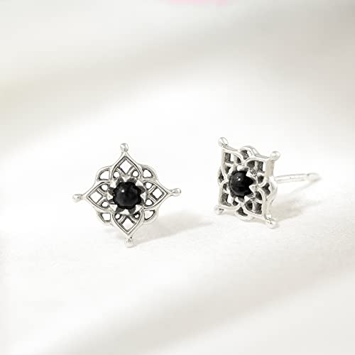 Boma Jewelry Sterling Silver Filigree Stud Earrings - color: Onyx