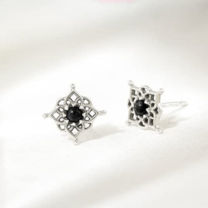 Boma Jewelry Sterling Silver Filigree Stud Earrings - color: Onyx