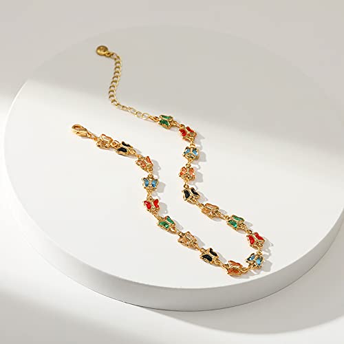 Ankle Bracelets for Women 18K Gold Plated Anklet for Women Gold Charm Anklet Waterproof Summer Beach Foot Chain Jewelry Gifts - style: Butterfly