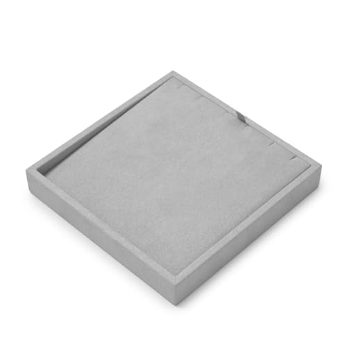 Microfiber Jewelry Pendant Display Tray Jewelry Necklace Organizer | Display Tray Gray - size: 5.52" x 5.5" x 0.78"