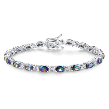 FANCIME Glamour Radiance Sterling Silver Birthstone Tennis Bracelets 7" | Charm Fine Jewelry Birthday Gifts for Women - color: Alexandrite