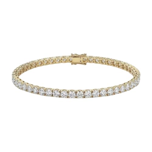 Tennis Bracelet for Women, Cubic Zirconia, Gold or Rhodium, 1.5-3mm | 18K Gold-Plated or Rhodium-Plated Brass, Cubic Zirconia, 1.5-3mm Widths, 6.5-7.5 in, Fade-Resistant, Jewelry Gift Box Ready - color: 3MM | Gold-plated | 7 in