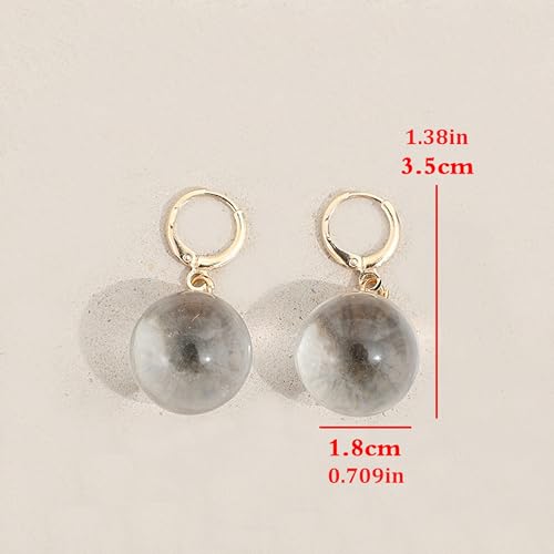Clear Acrylic Hoop Earrings Resin Statement Earrings for Women Fun Trendy Jewelry Gift