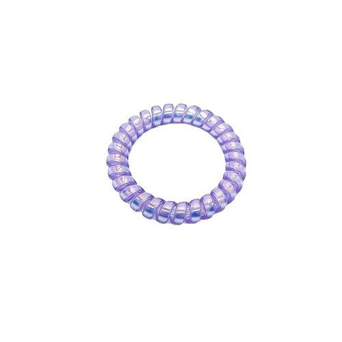 Spiral Hair Ties 6-Pack, Telephone Cord Coils Crease-Free & Dent-Free, Soft Plastic Resin Ponytail Holders for Women, Styling Accessories Gift Set