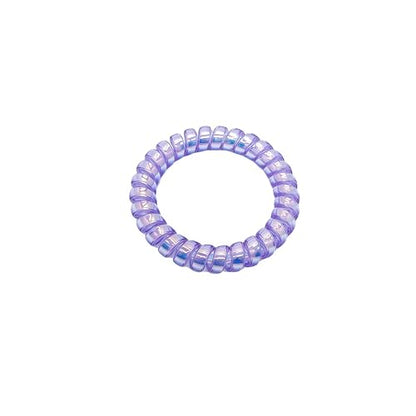 Spiral Hair Ties 6-Pack, Telephone Cord Coils Crease-Free & Dent-Free, Soft Plastic Resin Ponytail Holders for Women, Styling Accessories Gift Set