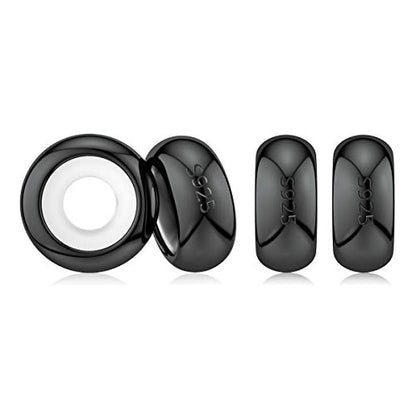 DALARAN Stopper Beads for Bracelets 925 Sterling Silver Clip Spacer Charm Bracelet Stoppers - style: 2Pcs Black Charm Stoppers