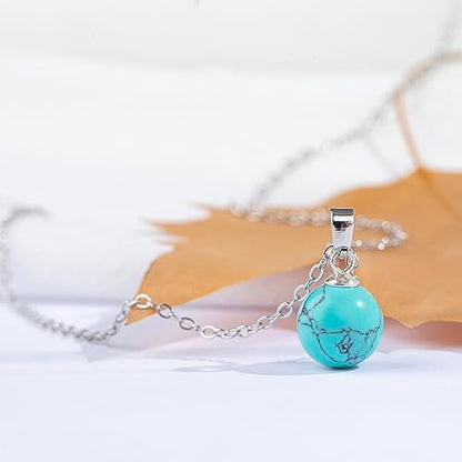Natural Jade Necklace for Women Sterling Silver Adjustable Handmade Green Jade Pendant Necklaces Healing Crystal Necklace Good Luck Gift for Her - style: Turquoise Necklace