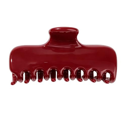 Ivyu 4-Inch Large Rounded Rectangle Hair Claw Clip for Women, Strong Hold | Smooth rounded teeth and a strong spring provide a secure hold for full updos on fine to medium hair. - color: Red