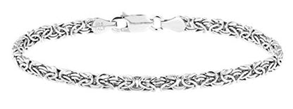 Miabella Italian 925 Sterling Silver 4mm Byzantine Anklet for Women | Ankle Bracelet, 18K Gold Plated Option, Fine Jewelry, Made in Italy - color: sterling silver, size: Length 9 Inches (Small)