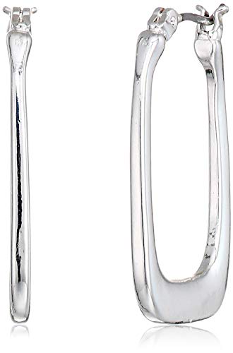Nine West Women's Hoop Earrings, Classic Fashion Jewelry Accessories for Everyday Wear, Lightweight Statement Earrings for Casual, Office, and Evening Looks - color: Geometric - Silver