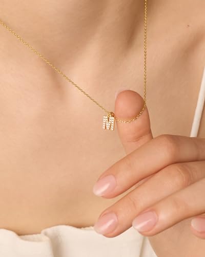 PAVOI 14K Gold Plated Dainty Initial Letter Necklace with Charms for Women | Adjustable Chain Gold Charm Initial Necklaces, Small Alphabet Letters Removable Pendants Cute Jewelry Gifts - style: - D